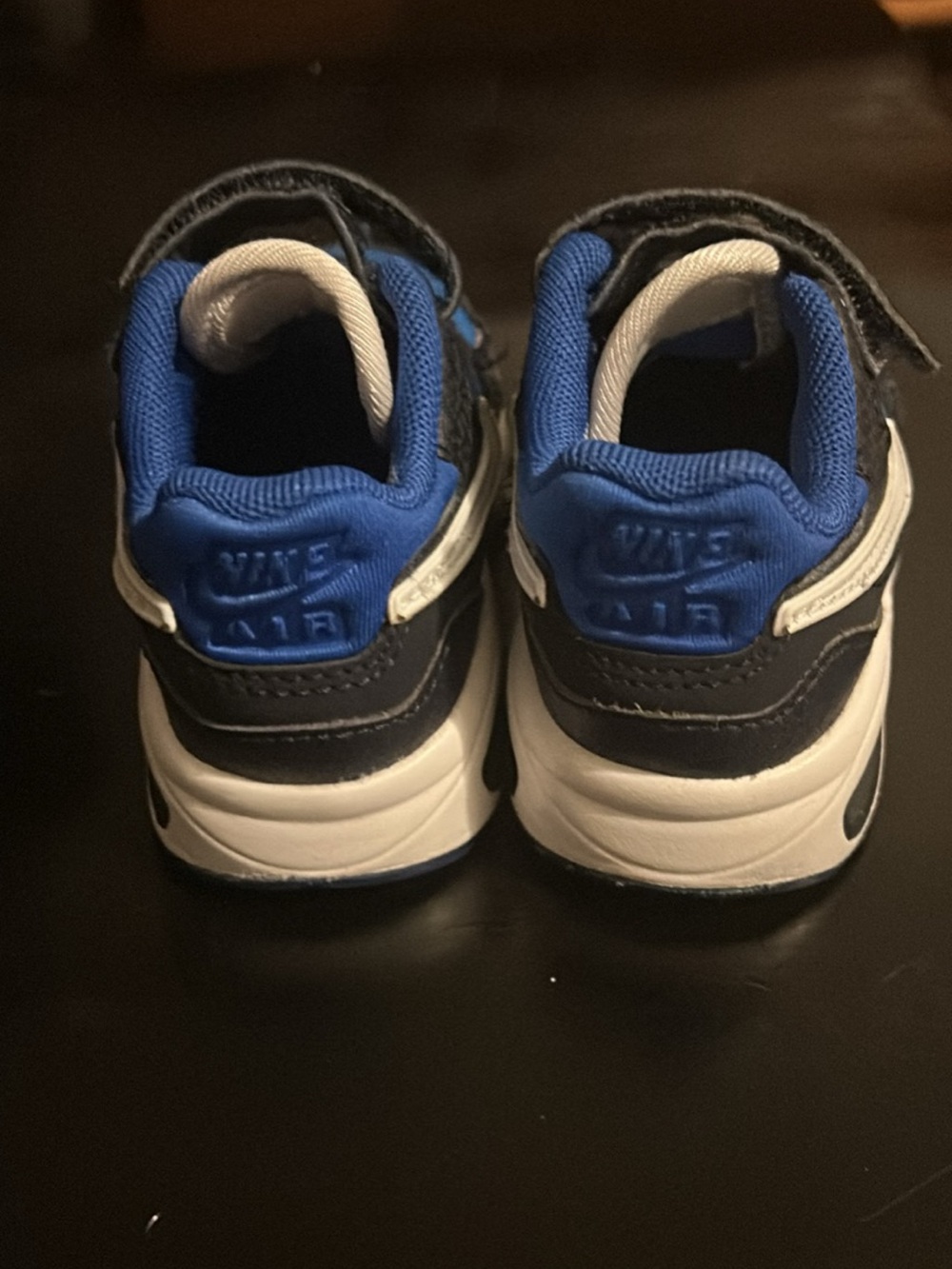 Nike Kids Black and Blue Velcro Air Sneakers